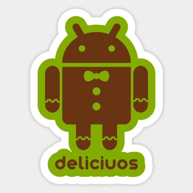 Droid Gingerbread Sticker by hardwear